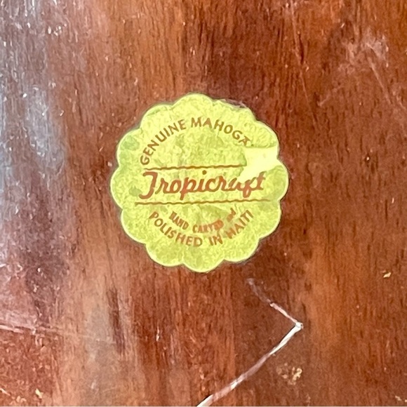 Mahogany Wood Divided Plater 15” Flower Shaped Snack Tray - Picture 5 of 6